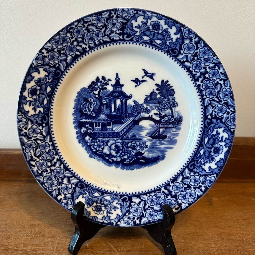 Vintage Old Alton Blue and White Dinner Plate